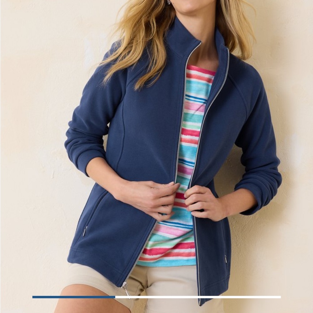 Tommy Bahama Aruba Zip-Up Sweatshirt. XXS Island Blue.